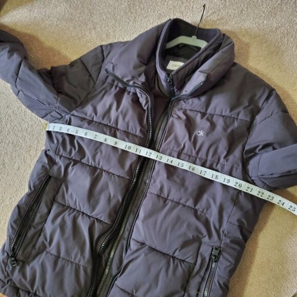 Calvin Klein Insulated Classic Puffer Jacket Ribbed Storm Grey S - Picture 8 of 9